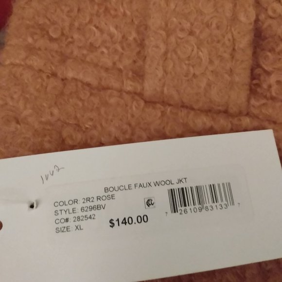 NWT Maralyn & Me Pink Faux Wool High Collar Coat Size Jr. XL - Picture 9 of 10